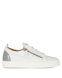 weiße Leder niedrige Sneakers von Giuseppe Zanotti