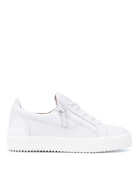 weiße Leder niedrige Sneakers von Giuseppe Zanotti