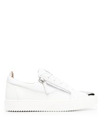 weiße Leder niedrige Sneakers von Giuseppe Zanotti