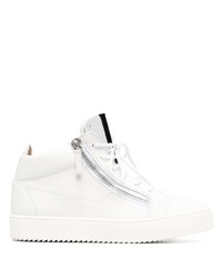 weiße Leder niedrige Sneakers von Giuseppe Zanotti