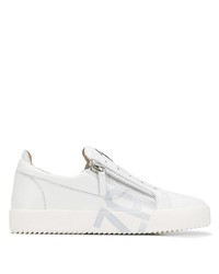 weiße Leder niedrige Sneakers von Giuseppe Zanotti