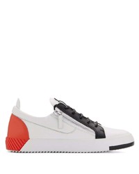 weiße Leder niedrige Sneakers von Giuseppe Zanotti