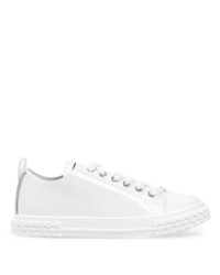 weiße Leder niedrige Sneakers von Giuseppe Zanotti