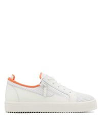 weiße Leder niedrige Sneakers von Giuseppe Zanotti