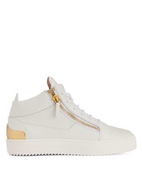 weiße Leder niedrige Sneakers von Giuseppe Zanotti