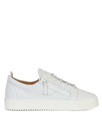 weiße Leder niedrige Sneakers von Giuseppe Zanotti