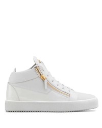 weiße Leder niedrige Sneakers von Giuseppe Zanotti