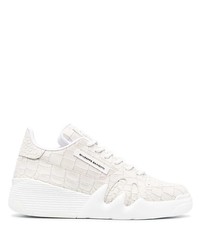 weiße Leder niedrige Sneakers von Giuseppe Zanotti