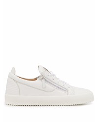 weiße Leder niedrige Sneakers von Giuseppe Zanotti