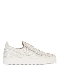 weiße Leder niedrige Sneakers von Giuseppe Zanotti