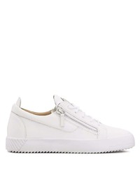 weiße Leder niedrige Sneakers von Giuseppe Zanotti