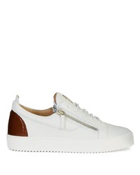 weiße Leder niedrige Sneakers von Giuseppe Zanotti