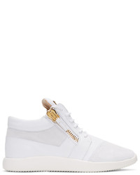 weiße Leder niedrige Sneakers von Giuseppe Zanotti