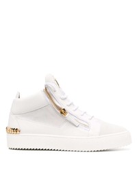 weiße Leder niedrige Sneakers von Giuseppe Zanotti