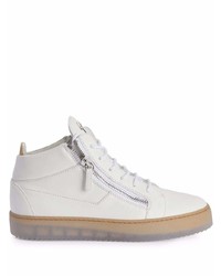 weiße Leder niedrige Sneakers von Giuseppe Zanotti