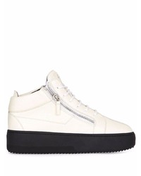 weiße Leder niedrige Sneakers von Giuseppe Zanotti