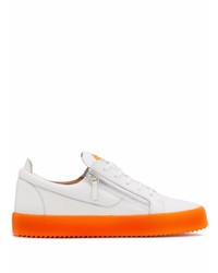 weiße Leder niedrige Sneakers von Giuseppe Zanotti