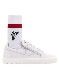 weiße Leder niedrige Sneakers von Giuseppe Zanotti