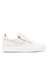 weiße Leder niedrige Sneakers von Giuseppe Zanotti