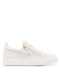 weiße Leder niedrige Sneakers von Giuseppe Zanotti