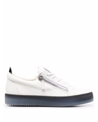 weiße Leder niedrige Sneakers von Giuseppe Zanotti