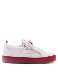 weiße Leder niedrige Sneakers von Giuseppe Zanotti