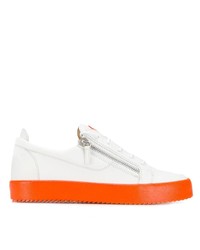 weiße Leder niedrige Sneakers von Giuseppe Zanotti