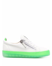 weiße Leder niedrige Sneakers von Giuseppe Zanotti