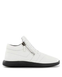 weiße Leder niedrige Sneakers von Giuseppe Zanotti