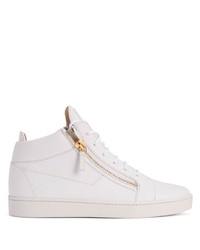 weiße Leder niedrige Sneakers von Giuseppe Zanotti