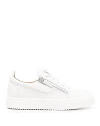 weiße Leder niedrige Sneakers von Giuseppe Zanotti