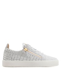 weiße Leder niedrige Sneakers von Giuseppe Zanotti