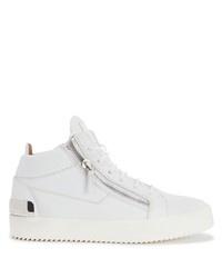 weiße Leder niedrige Sneakers von Giuseppe Zanotti