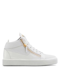 weiße Leder niedrige Sneakers von Giuseppe Zanotti