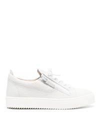 weiße Leder niedrige Sneakers von Giuseppe Zanotti