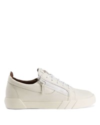 weiße Leder niedrige Sneakers von Giuseppe Zanotti