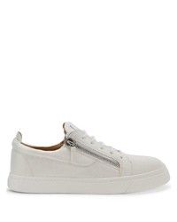 weiße Leder niedrige Sneakers von Giuseppe Zanotti