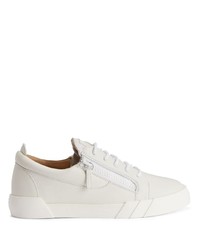 weiße Leder niedrige Sneakers von Giuseppe Zanotti