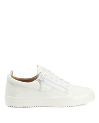 weiße Leder niedrige Sneakers von Giuseppe Zanotti