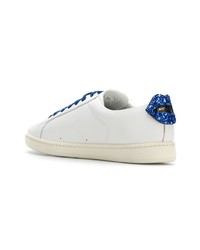 weiße Leder niedrige Sneakers von Saint Laurent