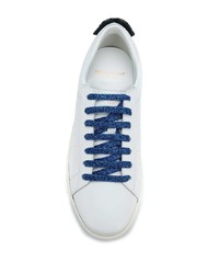 weiße Leder niedrige Sneakers von Saint Laurent