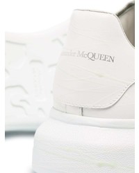 weiße Leder niedrige Sneakers von Alexander McQueen