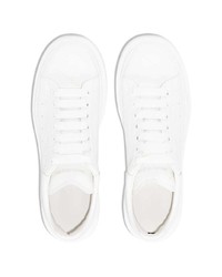 weiße Leder niedrige Sneakers von Alexander McQueen