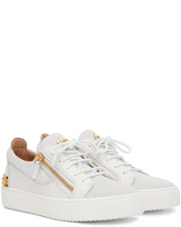 weiße Leder niedrige Sneakers von Giuseppe Zanotti