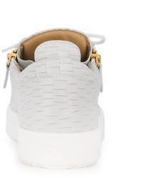 weiße Leder niedrige Sneakers von Giuseppe Zanotti Design