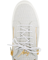 weiße Leder niedrige Sneakers von Giuseppe Zanotti Design