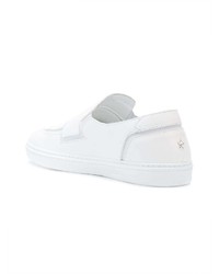 weiße Leder niedrige Sneakers von Jimmy Choo