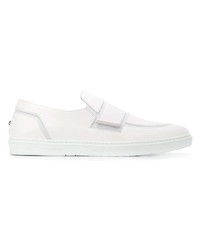 weiße Leder niedrige Sneakers von Jimmy Choo