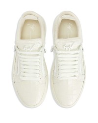 weiße Leder niedrige Sneakers von Giuseppe Zanotti