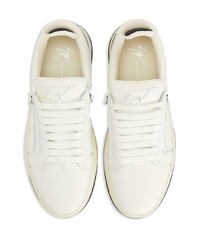 weiße Leder niedrige Sneakers von Giuseppe Zanotti